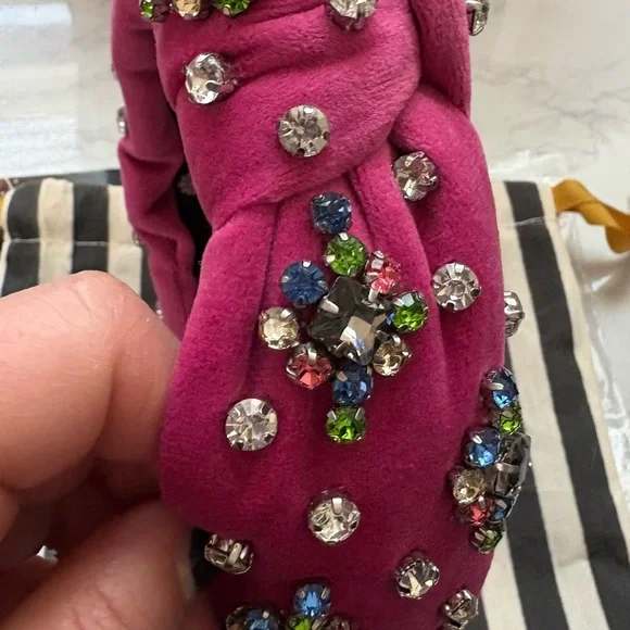 Lele Sadoughi Harlequin Rainbow Knotted Crystal Headband!! - Picture 4 of 7